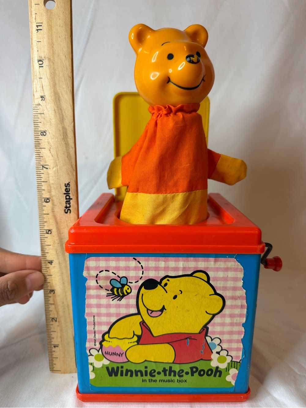 Vintage 1976 Mattel Winnie The Pooh Jack-in-the-Box Music Box Disney Working - Picture 7 of 10